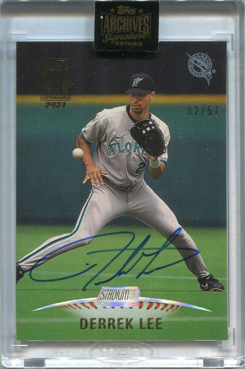 2021 Topps Archives Signature Series Derrek Lee Auto 2/57 1999 Stadium Club
