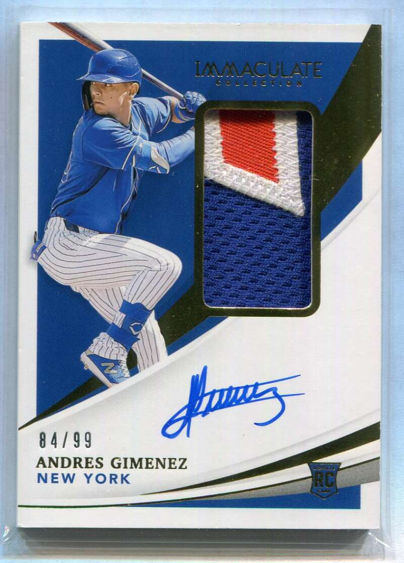2021 Immaculate Collection 123 Andres Gimenez Rookie Patch Auto 84/99