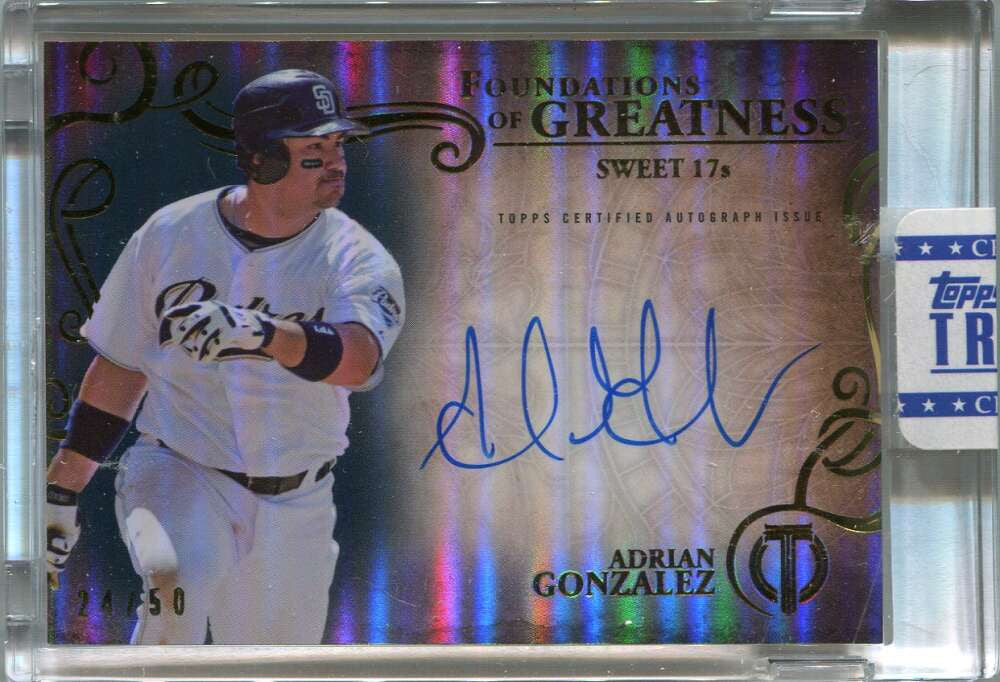 2015 Topps Tribute Foundations Greatness Autographs Adrian Gonzalez Auto 24/50