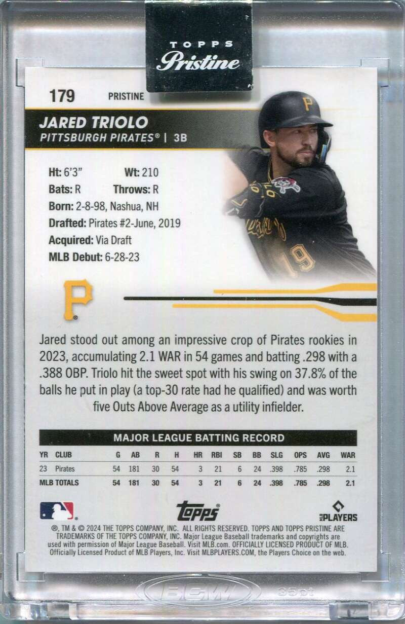 2024 Topps Pristine Pink Pristine Refractor 179 Jared Triolo Rookie 14/15
