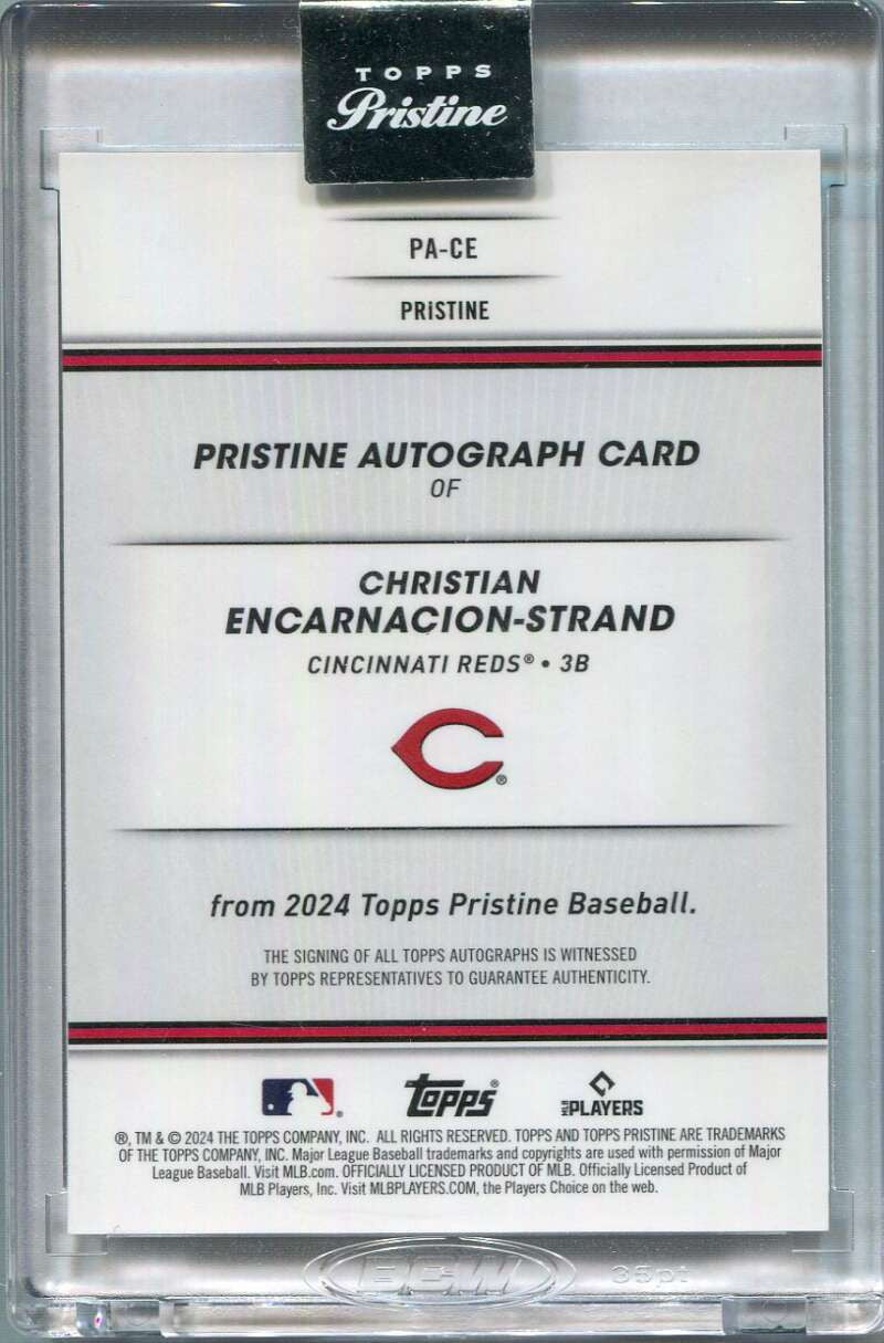 2024 Topps Pristine Autograph Refractor Christian Encarnacion-Strand RC Auto 150