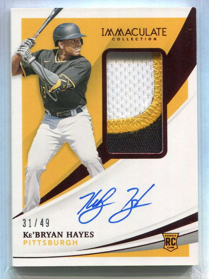2021 Immaculate Collection Red 113 Ke'Bryan Hayes Rookie Patch Auto 31/49