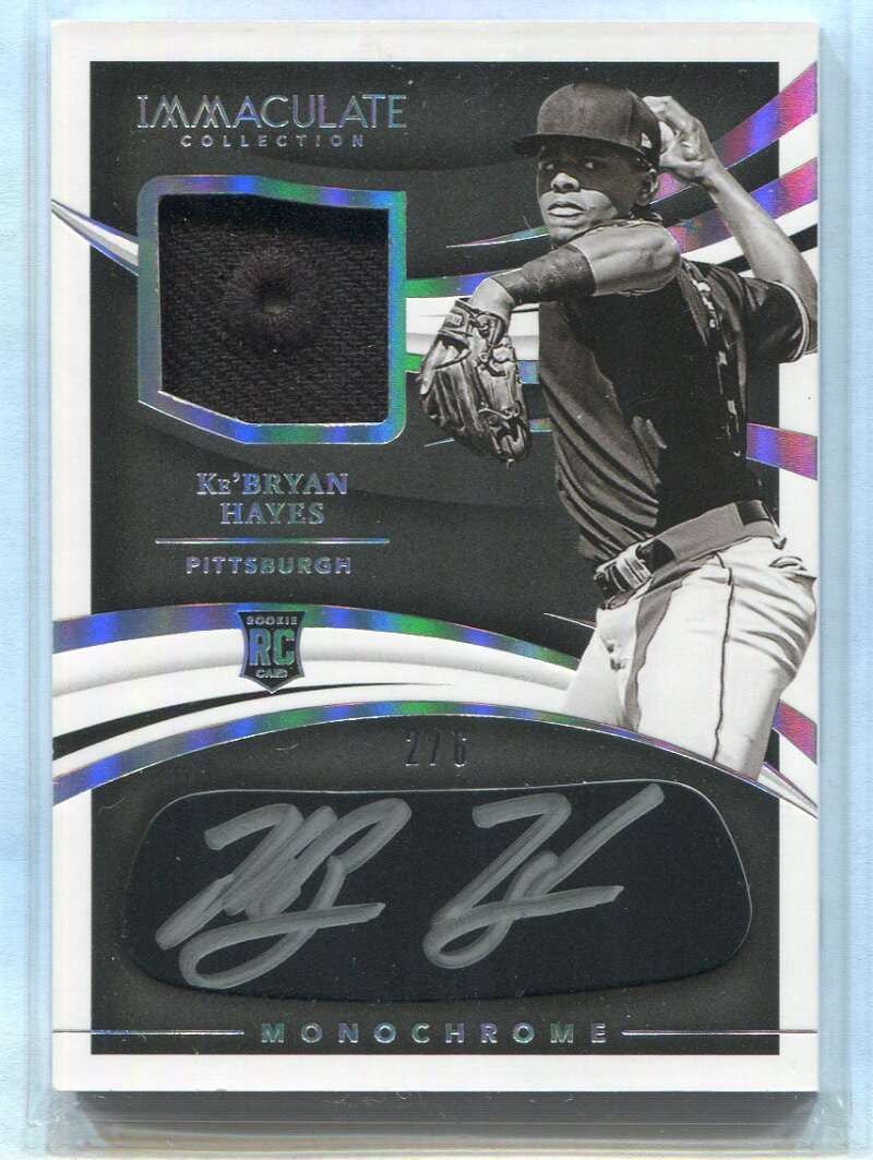 2021 Immaculate Monochrome Autographs 56 Ke'Bryan Hayes RC Button Patch Auto 2/6