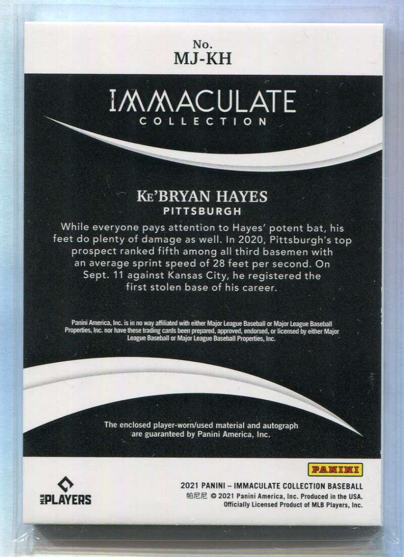 2021 Immaculate Monochrome Autographs 56 Ke'Bryan Hayes RC Button Patch Auto 2/6