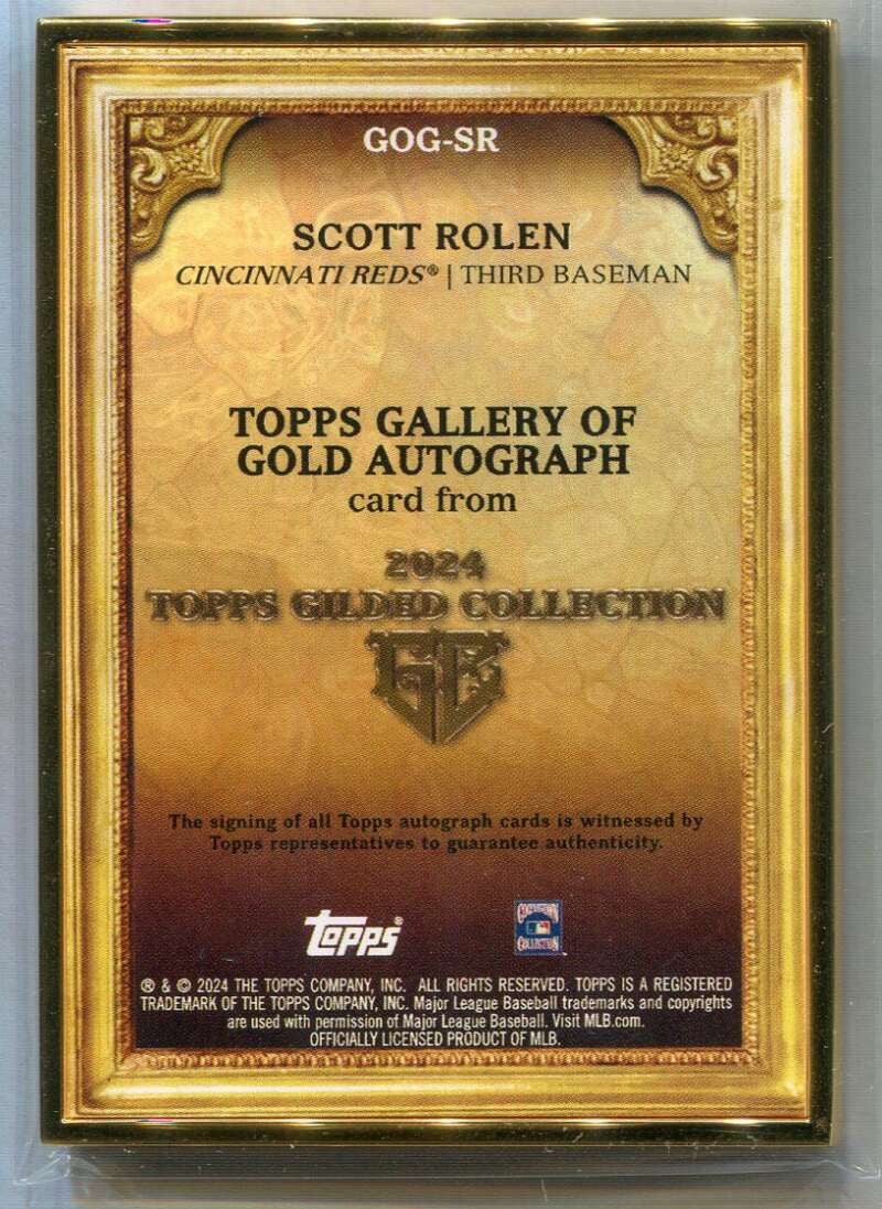2024 Topps Gilded Gallery of Gold Autographs Onyx GOGSR Scott Rolen Auto 9/10