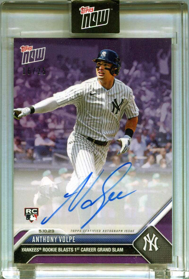 2023 Topps Now Autographs Purple 264c Anthony Volpe Rookie Auto 16/25