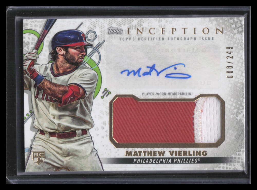 2022 Topps Inception Autographs IAPMV Matthew Vierling Rookie Patch Auto 68/249