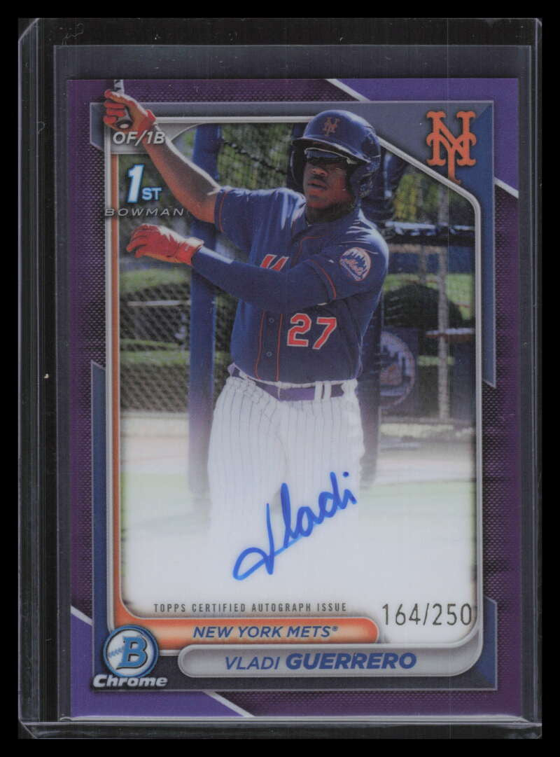 2024 Bowman Chrome Autographs Purple Refractor Vladi Guerrero Rookie Auto /250