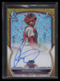 2023 Bowman Chrome Autographs Gold Shimmer Refractor Rickardo Perez RC Auto /50