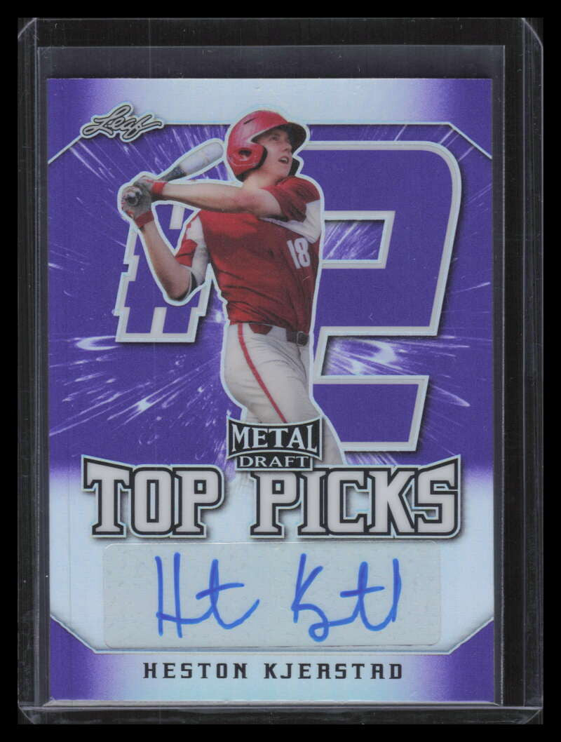 2020 Leaf Metal Draft Top Picks Purple tphk1 Heston Kjerstad Rookie Auto 17/25