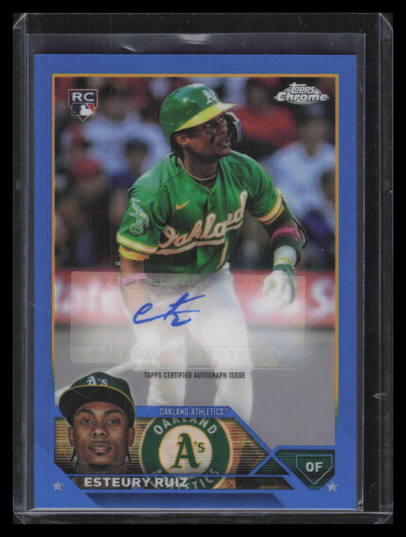 2023 Topps Chrome Update Autographs Blue Refractor Esteury Ruiz RC Auto 133/150