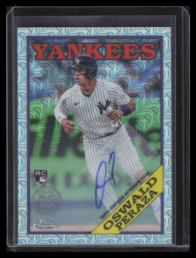 2023 Topps '88 Silver Pack Chrome Autographs Oswald Peraza Rookie Auto 168/199