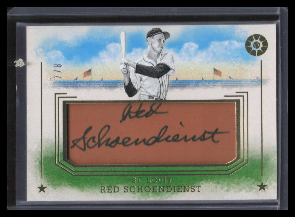 SOLD 159310 2024 Panini Boys of Summer Fabric of the Game Leather Red Schoendienst Auto 7/8