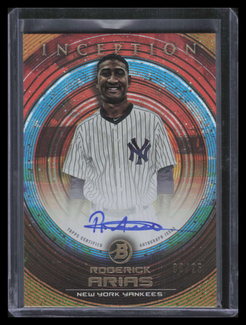 SOLD 159322 2022 Bowman Inception Autographs Gold PARA Roderick Arias Rookie Auto 6/25