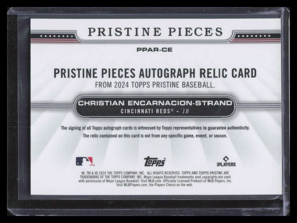 2024 Topps Pristine Pieces Gold Refractor Encarnacion-Strand Rookie Bat Auto /50