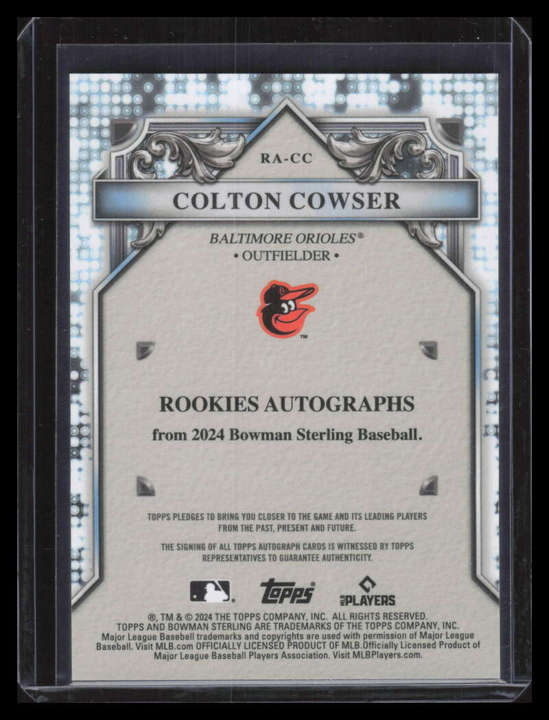 2024 Bowman Sterling Autographs Speckle Refractor Colton Cowser Rookie Auto 5/99