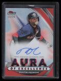 SOLD 159346 2022 Finest Aura Excellence Autograph Orange Refractor Dustin Pedroia Auto 11/25