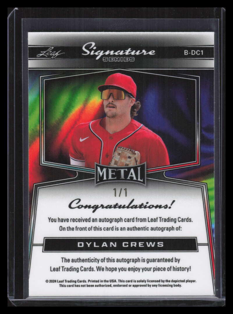 2024 Leaf Metal Signature Series Autograph Green Shimmer Dylan Crews RC Auto 1/1