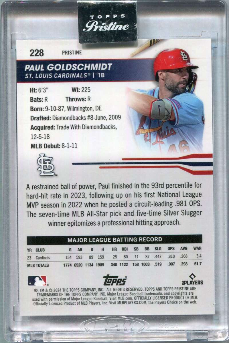 2024 Topps Pristine Purple Pristine Refractor 228 Paul Goldschmidt 94/99