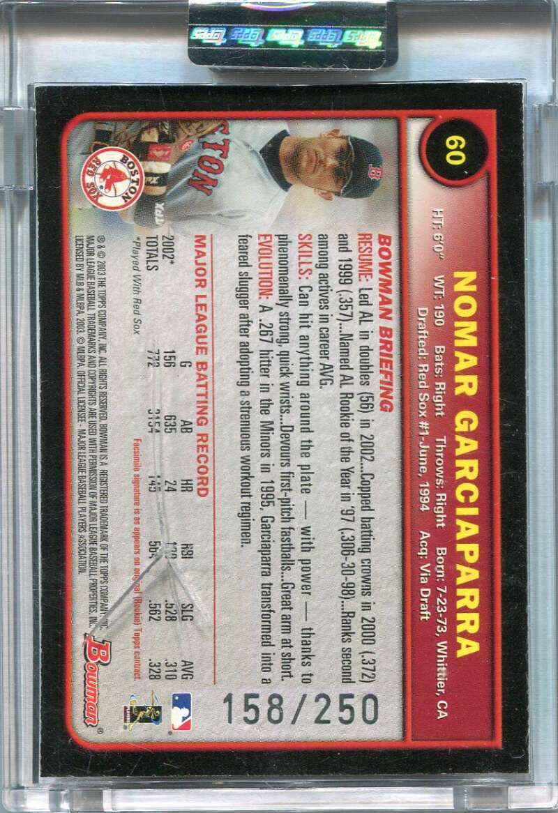 2003 Bowman Uncirculated Silver 60 Nomar Garciaparra 158/250
