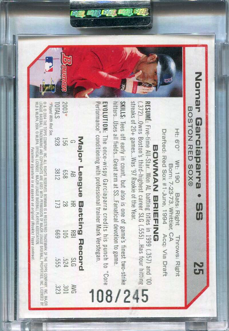 2004 Bowman Uncirculated Silver White 25 Nomar Garciaparra 108/245