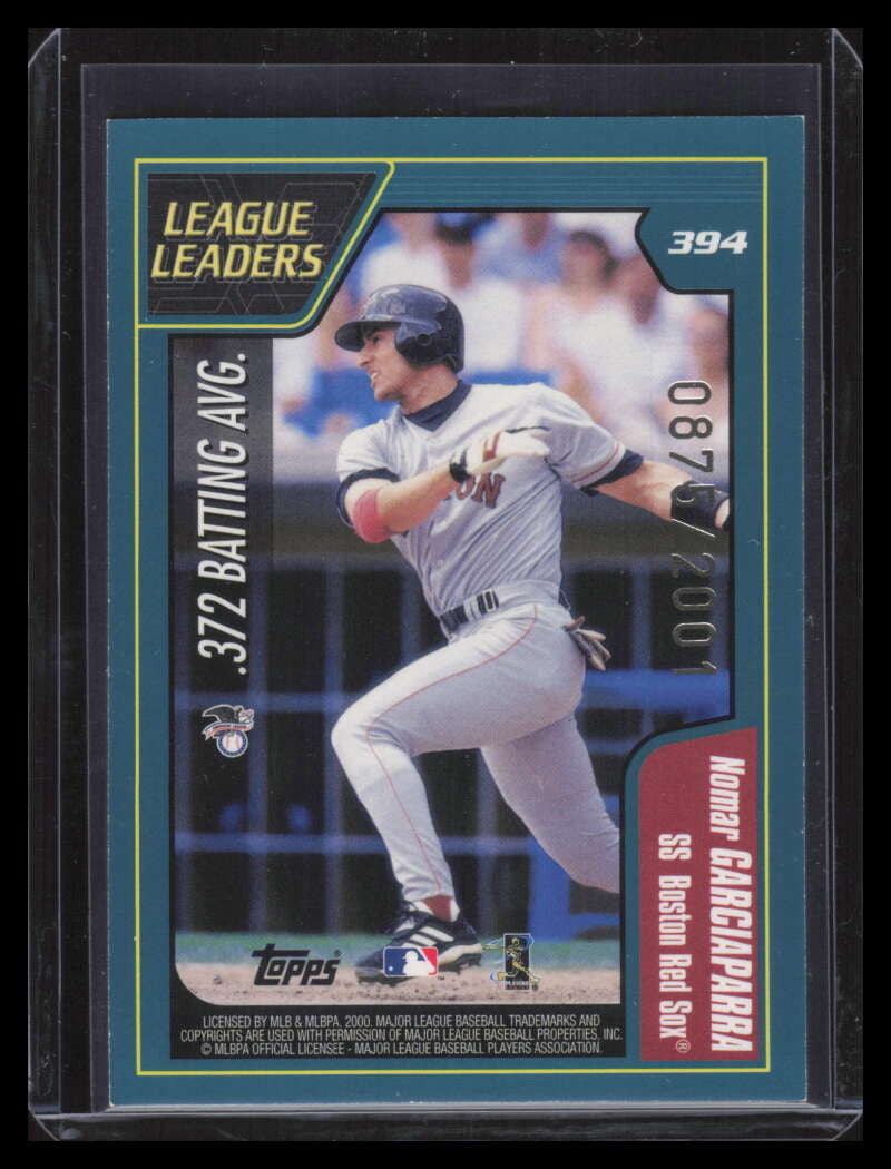 2001 Topps Gold 394 Todd Helton Nomar Garciaparra LL 875/2001 League Leaders