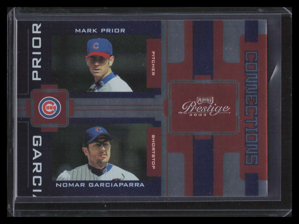 2005 Playoff Prestige Connections Foil 10 Mark Prior Nomar Garciaparra 31/100