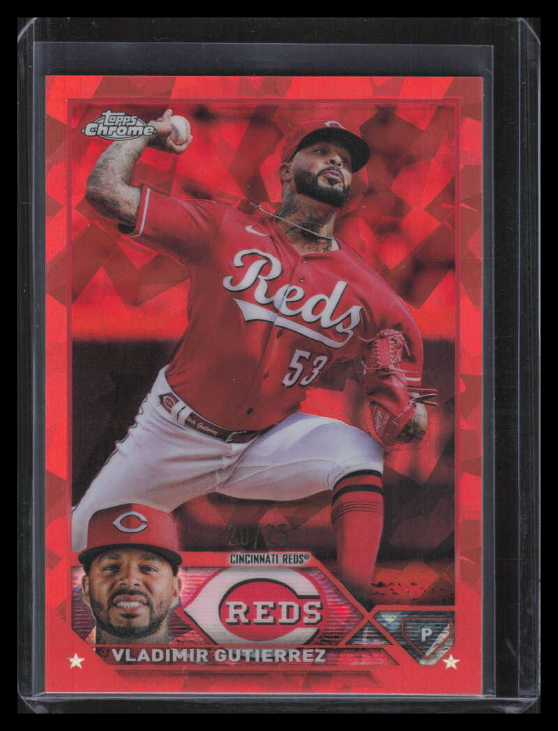 2023 Topps Chrome Sapphire Orange Refractor 198 Vladimir Gutierrez 20/25