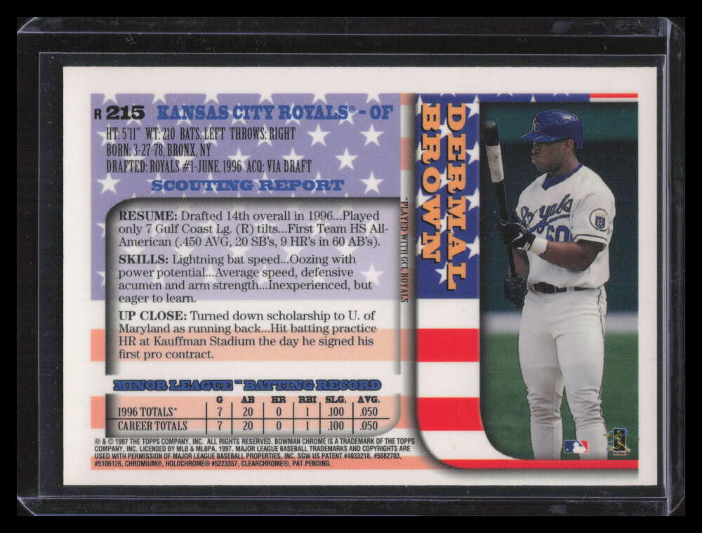 1997 Bowman Chrome International Refractor 215 Dee Dermal Brown Rookie