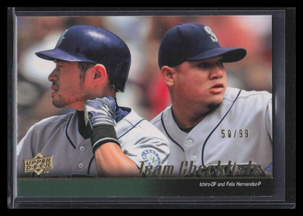 2010 Upper Deck Gold 596 Seattle Mariners CL Felix Hernandez Ichiro Suzuki 50/99