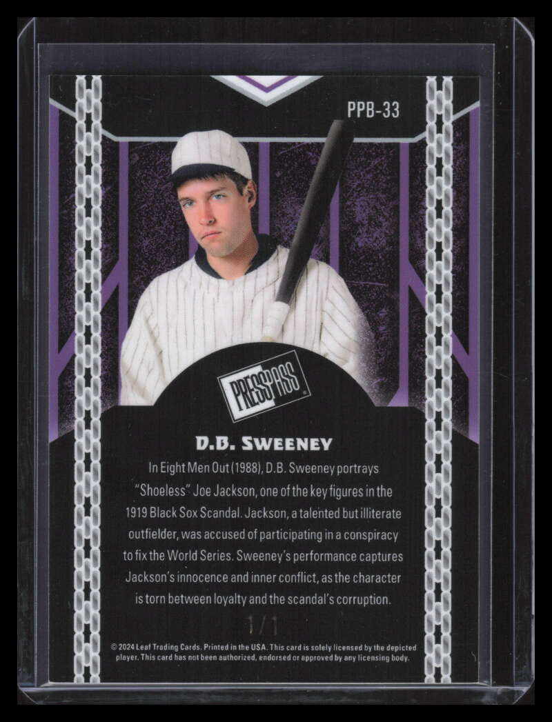 2024 Leaf Collective Press Pass Lava White ppb33 D. B. Sweeney Joe Jackson 1/1