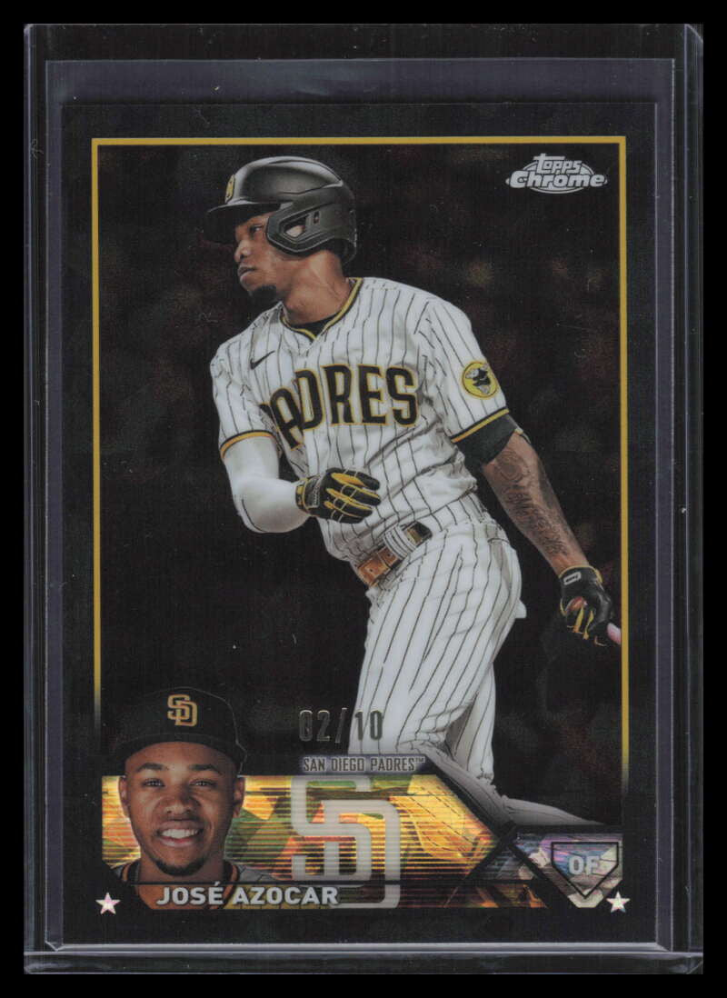 2023 Topps Chrome Update Sapphire Black Refractor uscs81 Jose Azocar Rookie 2/10