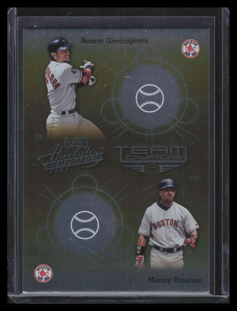 2002 Absolute Memorabilia Team Quads Gold tq4 Nixon Garciaparra Ramirez Martinez
