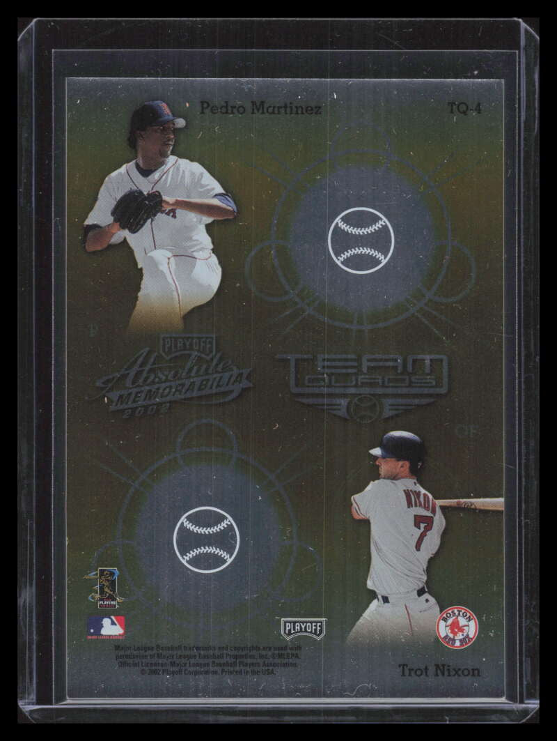 2002 Absolute Memorabilia Team Quads Gold tq4 Nixon Garciaparra Ramirez Martinez