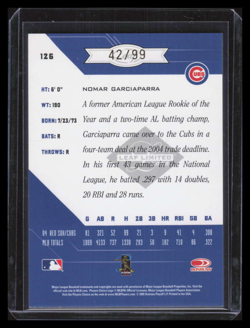 2005 Leaf Limited Bronze Spotlight 126 Nomar Garciaparra 42/99