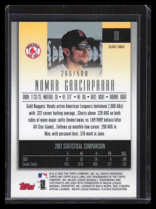 2002 Topps Gold Label Class 1 Gold 80 Nomar Garciaparra 265/500