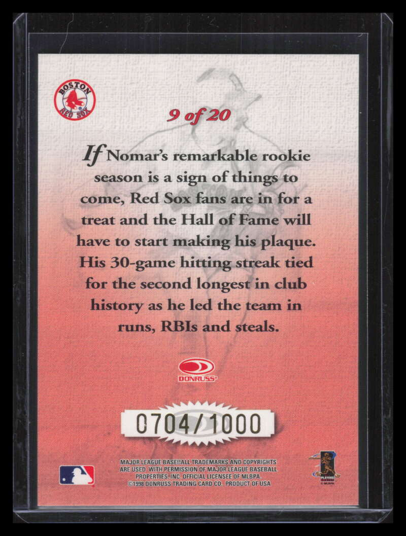 1998 Studio Masterstrokes 9 Nomar Garciaparra 704/1000