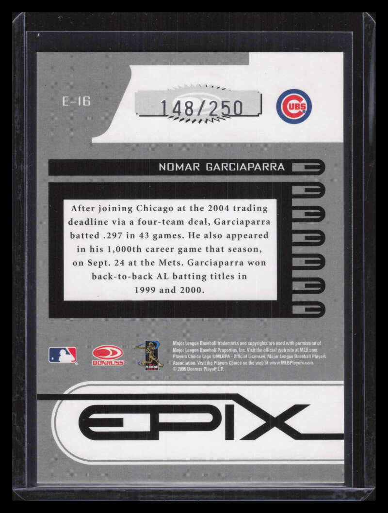 2005 Zenith Epix Blue Season 16 Nomar Garciaparra 148/250