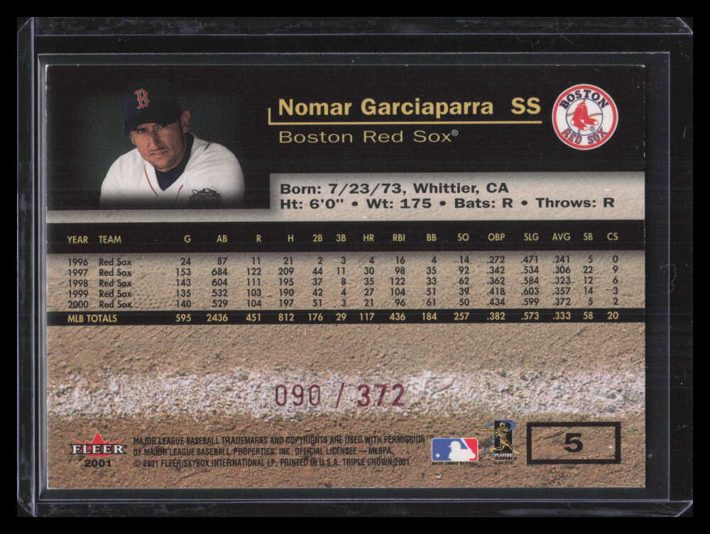 2001 Fleer Triple Crown Red 5 Nomar Garciaparra 90/372