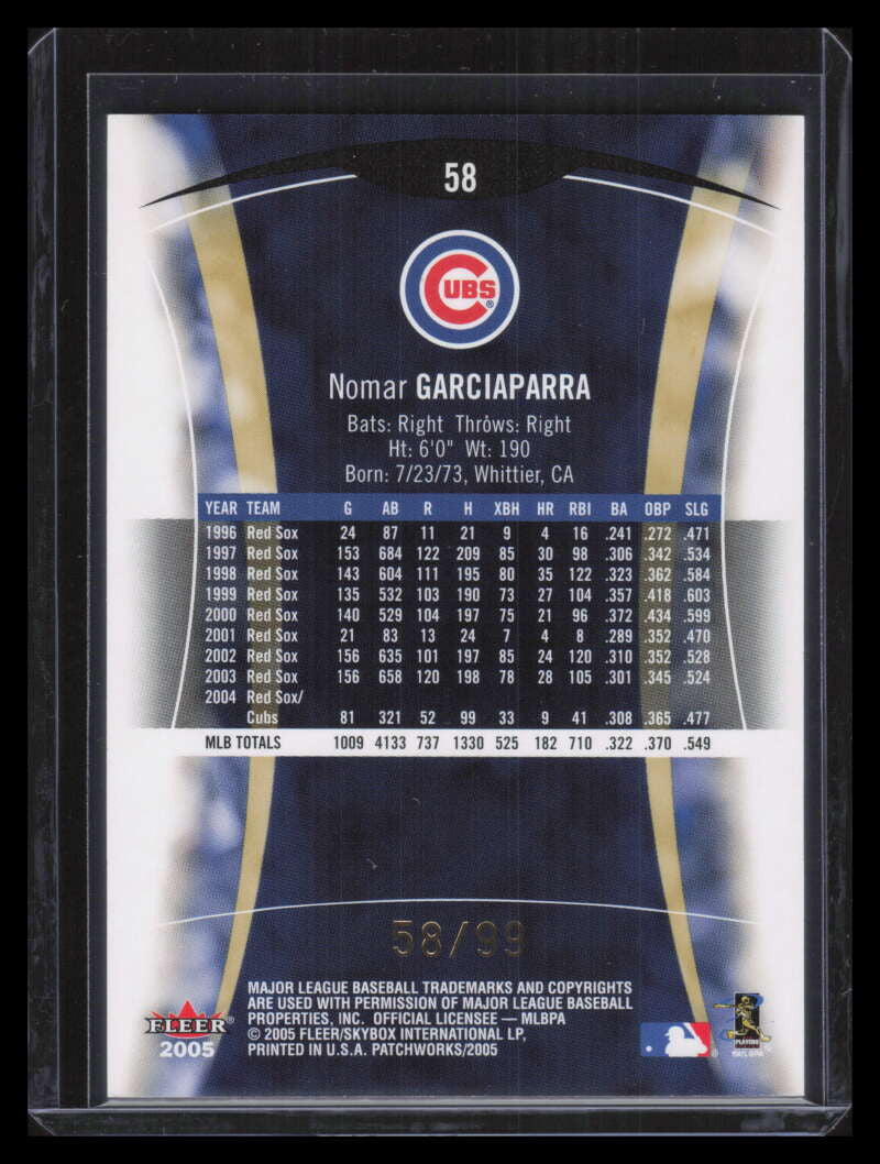 2005 Fleer Patchworks Gold 58 Nomar Garciaparra 58/99