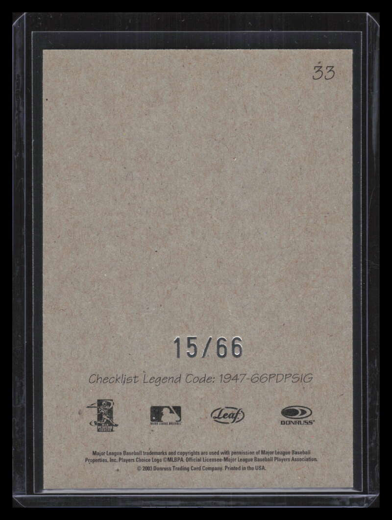 2004 Leaf Exhibits 1947-66 Printed Donruss-Playoff Signature 33 Garciaparra /66
