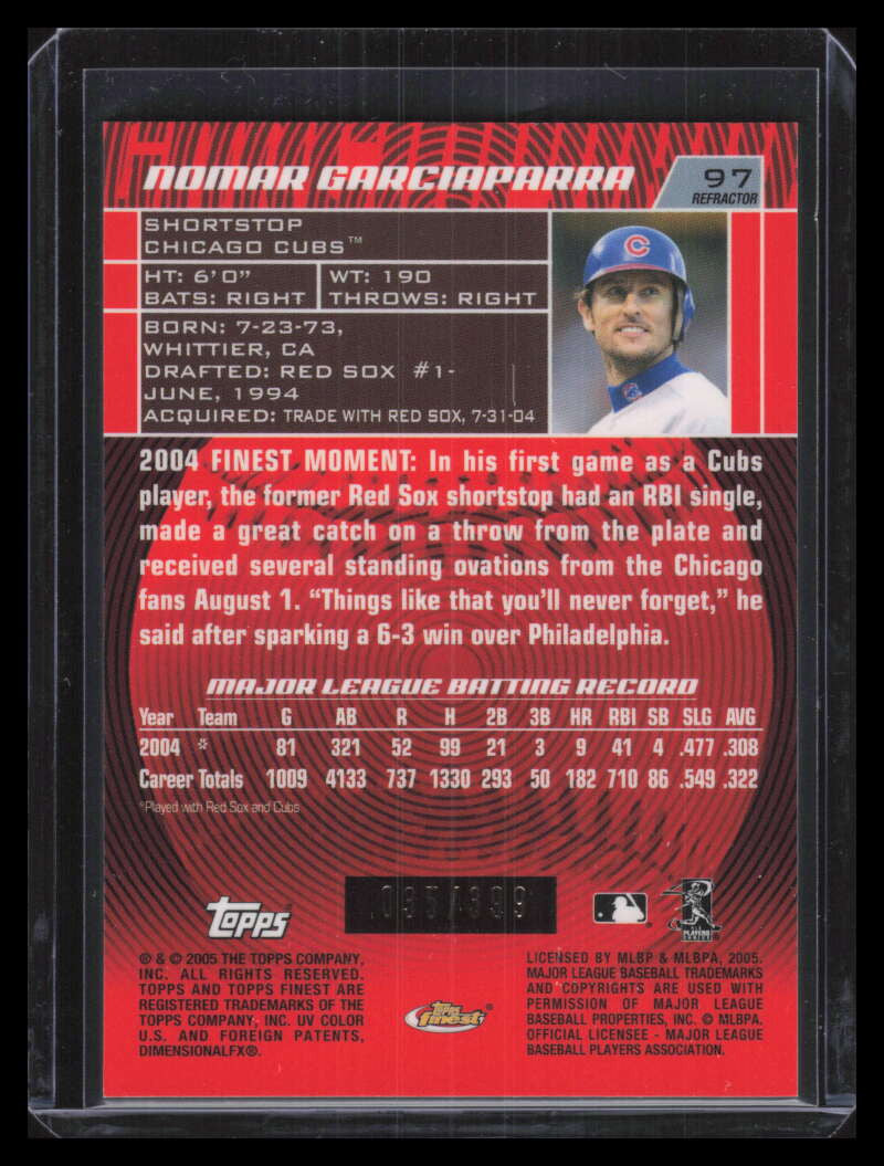 2005 Finest Refractor 97 Nomar Garciaparra 35/399