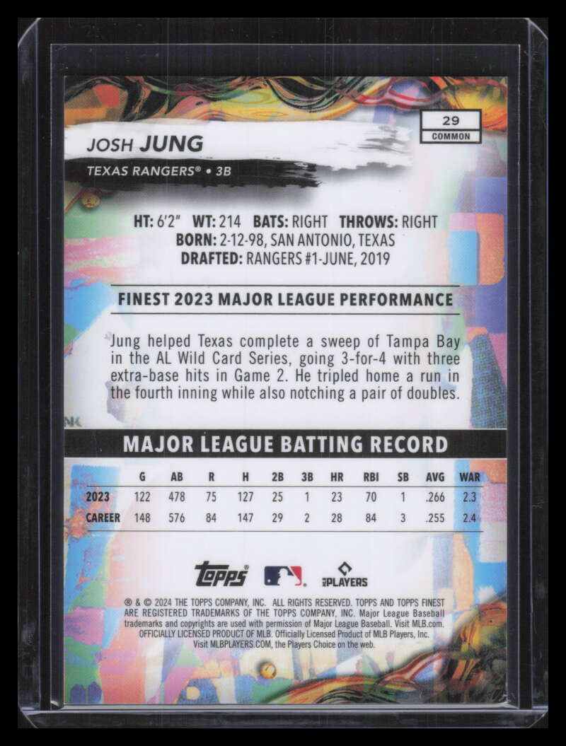 2024 Finest Green Refractor 29 Josh Jung 45/75 Common