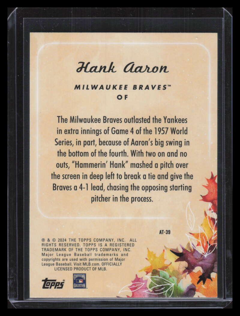 2024 Topps Update Autumn Tales Black at39 Hank Aaron 280/299