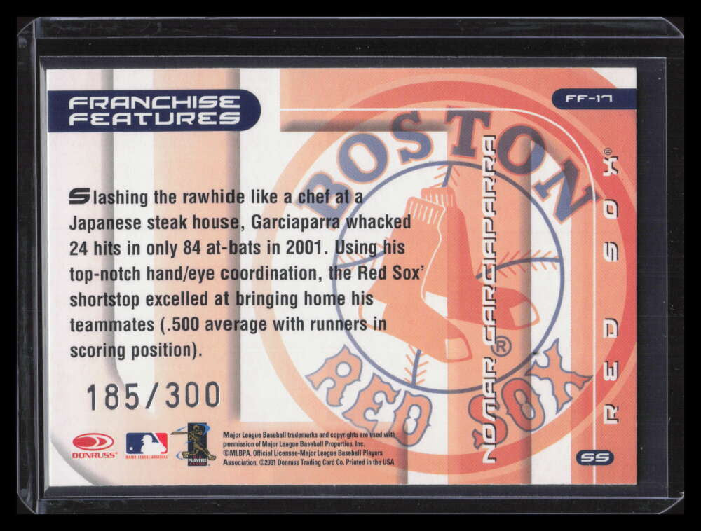 2002 Donruss Best of Fan Club Franchise Features ff17 Nomar Garciaparra 185/300