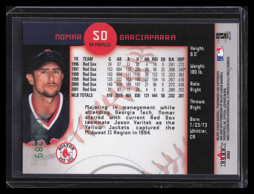2002 Fleer Triple Crown Batting Average Parallel 50 Nomar Garciaparra 163/289