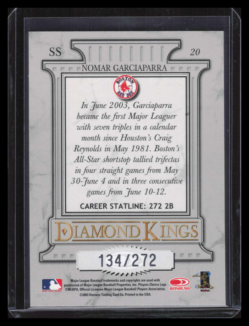 2004 Donruss Stat Line Career 20 Nomar Garciaparra DK 134/272 Diamond Kings