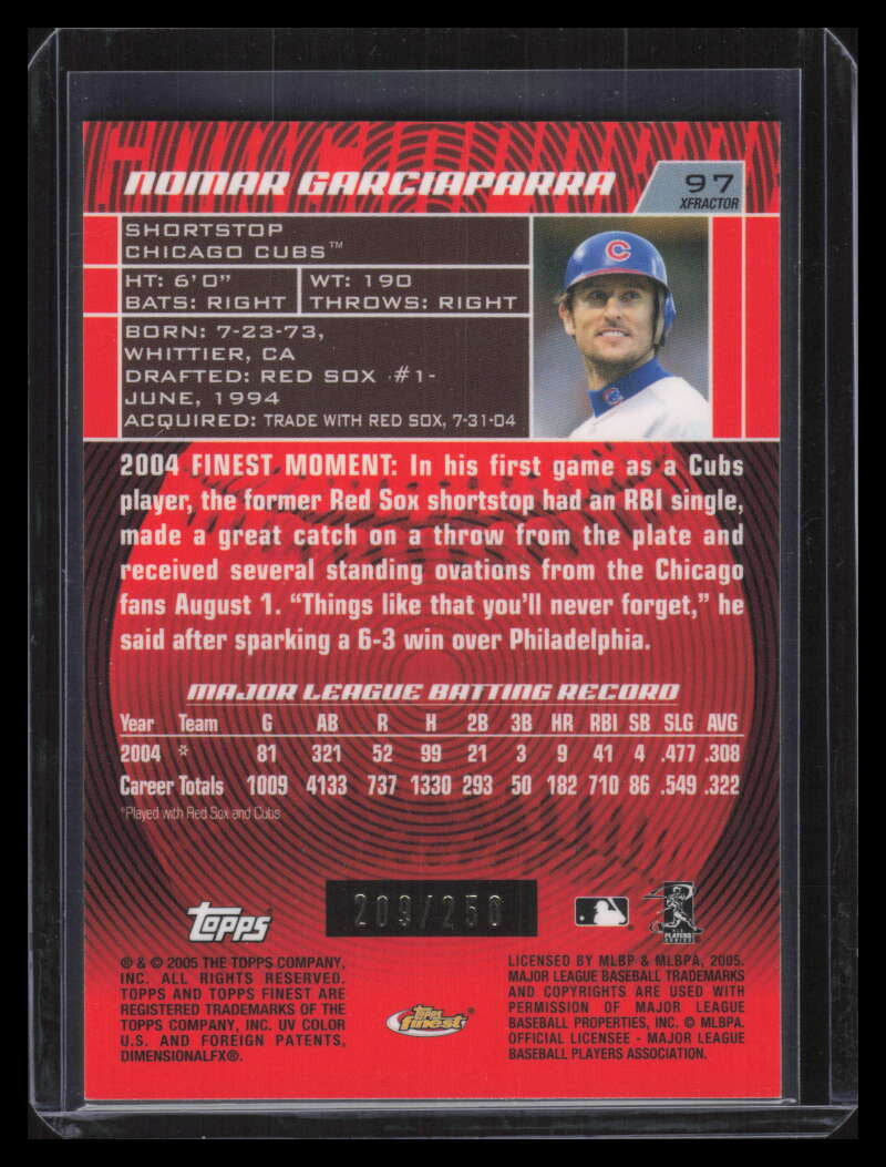 2005 Finest X-Fractor 97 Nomar Garciaparra 209/250