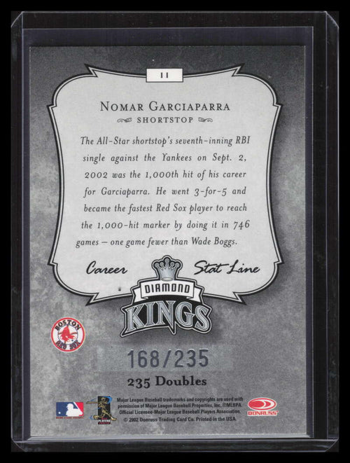 2003 Donruss Stat Line Career 11 Nomar Garciaparra DK 168/235 Diamond Kings