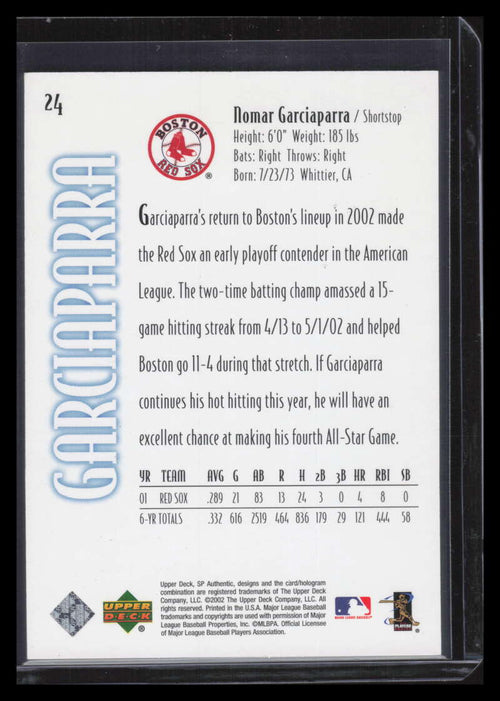 2002 SP Authentic Limited 24 Nomar Garciaparra 99/125